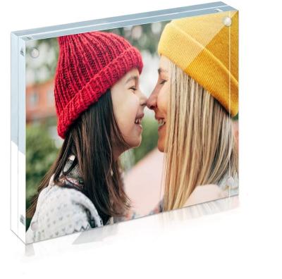 China Gift/Decoration/Advertising Placards/Clear Photo Double/Price Tag/Picture 5x5 Sided Magnetic Acrylic Block Frame Acrylic Photo Picture Frame for sale