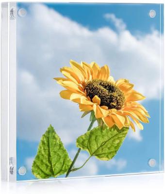 China Gift/Decoration/Advertising Placards/Clear Photo Double/Price Tag/Picture 5x5 Sided Magnetic Acrylic Block Frame Acrylic Photo Picture Frame for sale