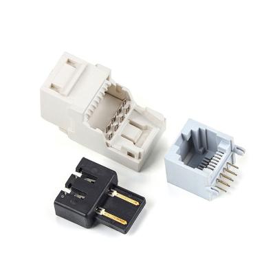 China Hot sale Cat6 6p6c UTP gold plated non metallic shielded contact conduction rj45 pass-through connector for sale