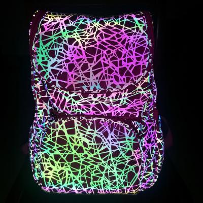 China 2020 Wholesale Custom Material Reflective Fabric School Bag Fashion Women Backpack For Girls for sale