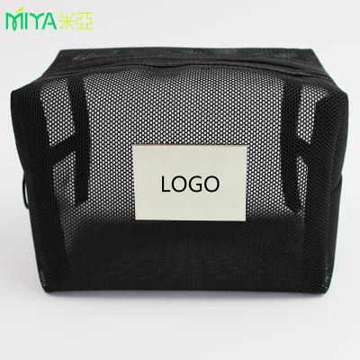 China High Quallity Custom logo womens mesh cosmetic bag small private label make up bag for sale