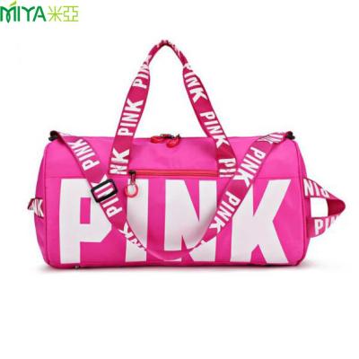 China Custom 2020 light weight logo gym bag men women travel duffle pink tote sports custom foldable bag for sale