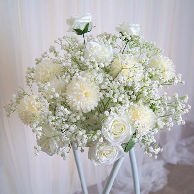 China Events Decoration artificial white wedding centerpiece for Wedding decoration Handmade Artificial White Rose Flower Balls for sale