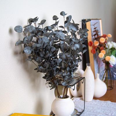 China Handmade Wholesale Faux Greenery Silver Dollars Stems Seeded Foam Artificial Eucalyptus Branch For Wedding Home Decor Arrangement for sale