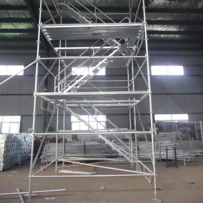 China 2022 modern newest ringlock scaffolding tower with staircase and handrail for sale