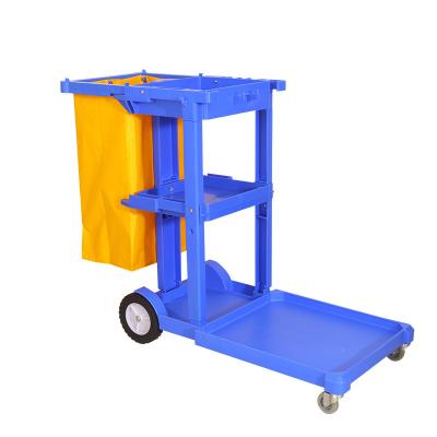 China Hotel Supplies Cleaning Multifunctional Hotel Property Dining Trolley Broom Push Type Bucket for sale