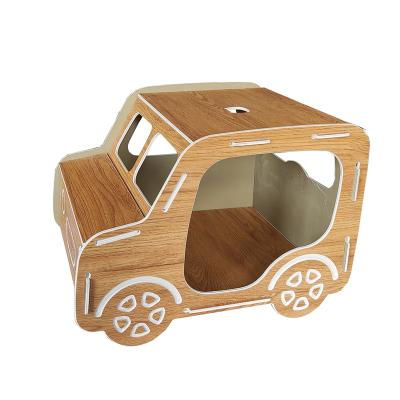 China Sustainable Bamboo Fiber Car Looking Cat House for sale