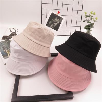 China LIANSHOU Factory Logo Cotton Unisex Fisherman Hat Kids Adult Summer Beach Casual Solid Color Shade Bucket Hat for sale