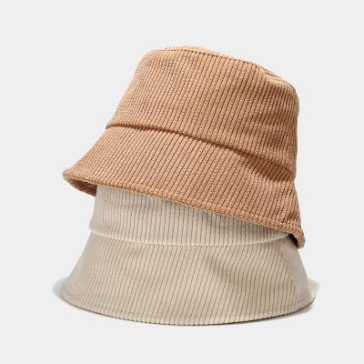 China LIANSHOU Factory Logo Custom Wholesale Plain Corduroy Bucket Hat Unisex Casual Women's Autumn Winter Warm Corduroy Bucket Outdoor Hat for sale