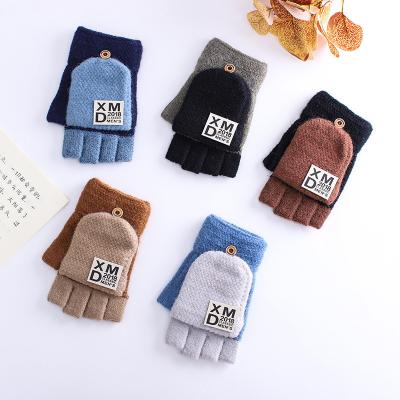 China LIANSHOU Touch Screen Factory Adult Men's Winter Warm Touch Screen Gloves Convertible Fingerless Gloves with Mitten Cover and 