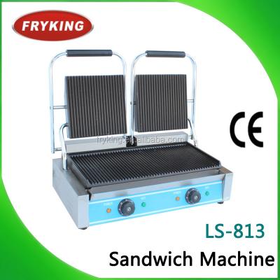 China LS-813 Professional Commercial Electric Commercial Electric BBQ Grill Double Paninin Grill for sale