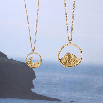 China TRENDY 18K Gold Plated Stainless Steel Vow Of Eternal Love Couples Necklace Pendant Chain for sale