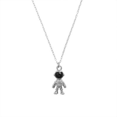 China Fashionable Astronaut Light Luxury Soft Shape Space Style Sweater Pendant Long Chain Necklace for sale