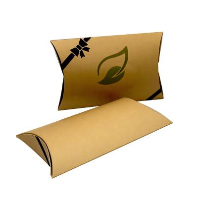 China Recyclable Free Stocked Custom Sample Kraft Paper Pillow Packaging Box for sale