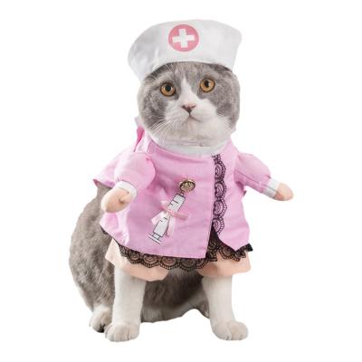 China 2021 Liveable Pet 3D Halloween Clothes Cat Cosplay Costume Christmas Comical Set Mans Dress With Hat for sale