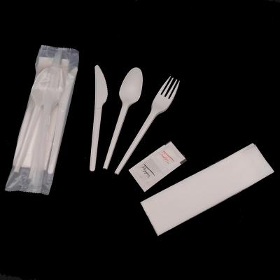 China Sustainable Factory Direct Pla Compostable Plastic Cutlery Set Spoon Fork And Knife for sale