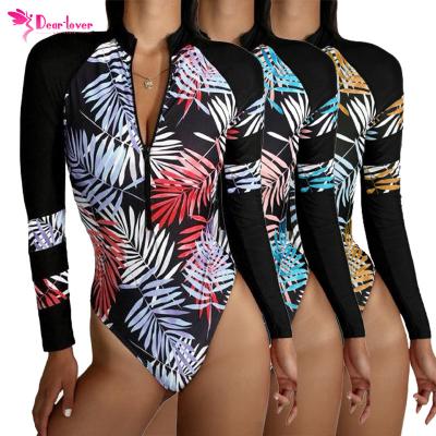 China Breathable Wholesale Swimwear and Beachwear Sheets Print Zipper Long Sleeve Rash Guard - for sale