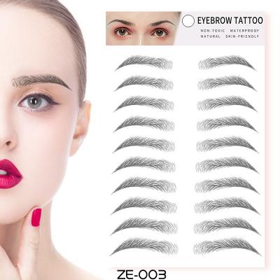 China Temporary Custom Personalized Brown Eye Tattoo Sticker 4D Semi Permanent Waterproof Dark Hair Eyebrow Tattoos Stickers for sale