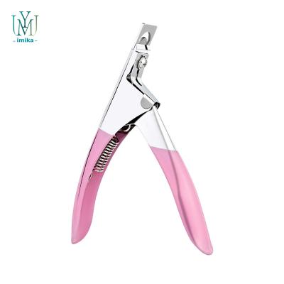 China Left Handed Scissor Professional One Word Nail Art Clipper Cutter Metal U Shape Cut Manicure Artificial Nail Art Cutter For Beauty Salon for sale