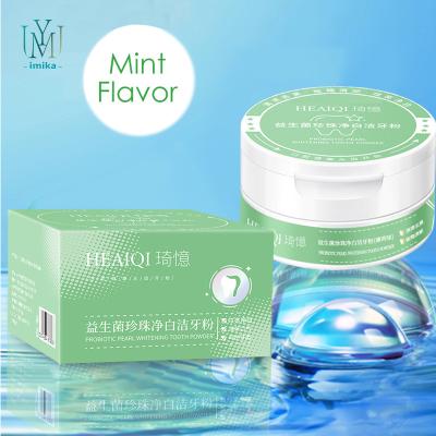 China OEM Non-Toxic Natural Mint and Orange Flavor Brightening Cleaning Teeth Whitening Pearl Organic Probiotic Whitening Tooth Cleaning Powder for sale