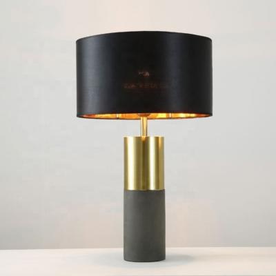 China Modern postmodern Nordic minimalist table lamp hotel LED metal table light with stone base ETL32025 for sale