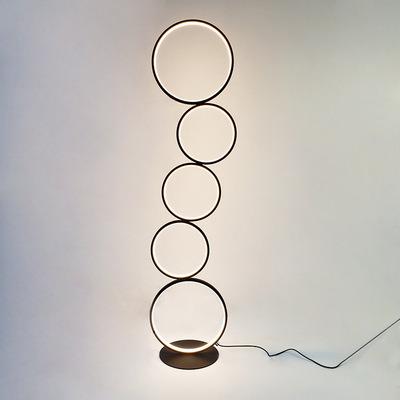 China 2021 Modern Creative Ring LED Floor Lights Indoor Home Decor Art Rings Modern Standing LED Floor Lamps for sale