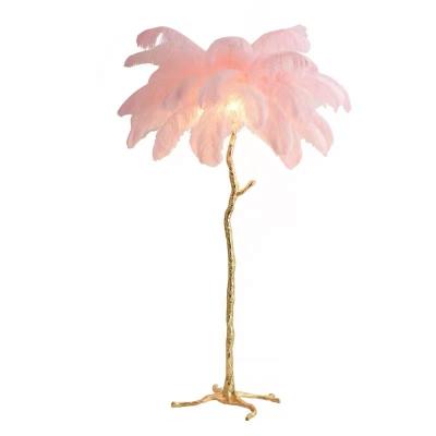 China Living Room Modern Modern Art Modeling Ostrich Feather Floor Lamp Luxury Floor Lamp Designer Floor Lamp for sale