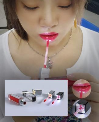 China Waterproof High Quality Organic Nude Lip Gloss With Led Light And Mirror Lipstick for sale