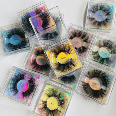 China Glow In The Dark Wholesale Natural 25mm 3 Pairs 3d Mink False Eyelashes Extension Professional Handmade False Eyelashes for sale