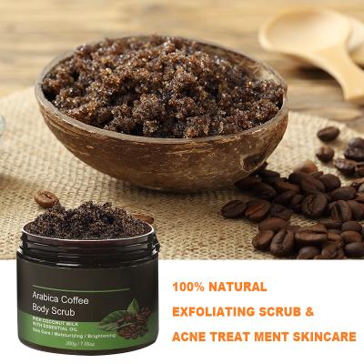 China Natural Organic Exfoliator Exfoliating Skin Whitening Arabica Coffee Scrub Face Body Scrub for sale