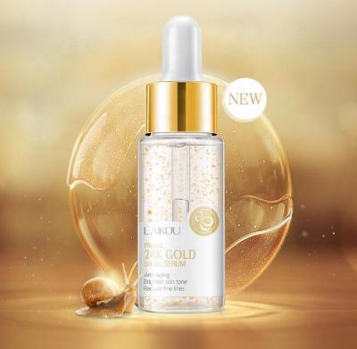 China Private Label Anti Aging Repair Dry Moisturizer Deeply Nourish To Tighten Skin 24K Gold Snail Face Serum for sale