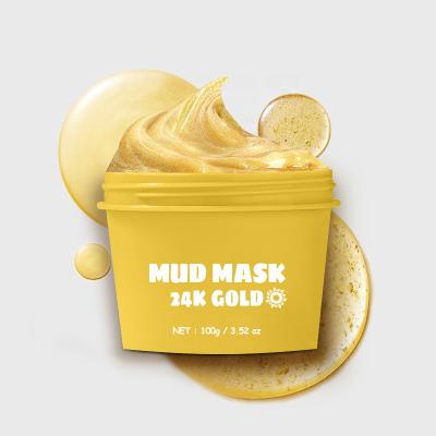 China Moisturizer OEM Whitening Skin Care 24k Gold Collagen Mud Facial Mask for sale