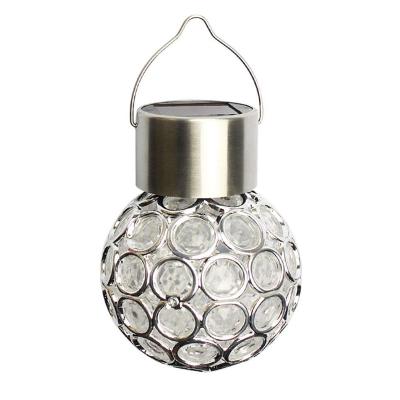 China Stainless+ABS Crystal Ball Light Color Changing LED Solar Garden Light Home Wedding Party Hanging Light for sale