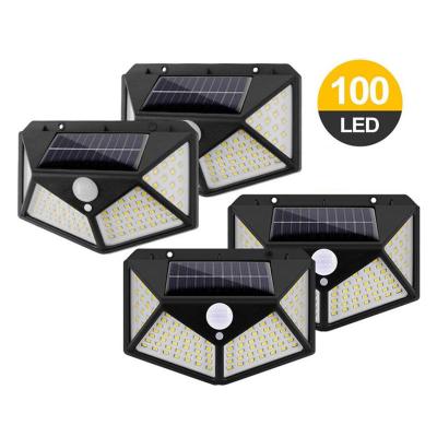 China Outdoor Garden Radio 100 LED Solar Motion Sensor Lights Waterproof Security Solar Wall Light for sale