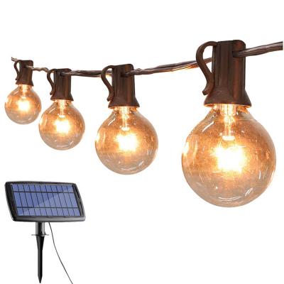 China Strip Light Outdoor Garden String 25ft 2W LED Light Bulb Solar Powered Rechargeable Solar Light G40 String for sale