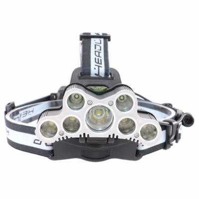 China Camping Outdoors Aluminum 6 Work Modes 7LED Waterproof High Power USB Rechargeable Headlight for sale