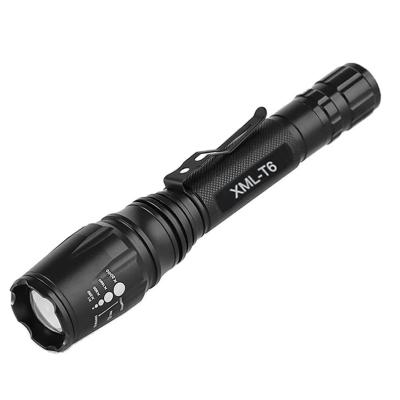 China Camping Use 18650 Battery Zoomable T6 LED Waterproof Tactical Flashlight for sale