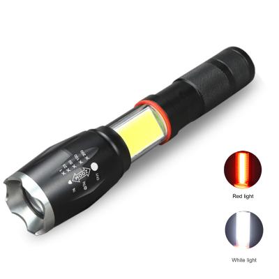 China Magnet One Tail Power 1000 Lumens T6 LED High Tactical Flashlight With COB Red Light White Working Light For Inspection for sale