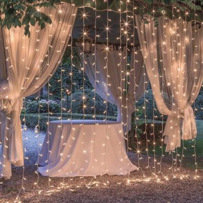 China Waterproof Curtain Light Icicle Lights Flickering Connectable Garland 3*3m 300 LED Window Curtain String Light Outdoor for sale