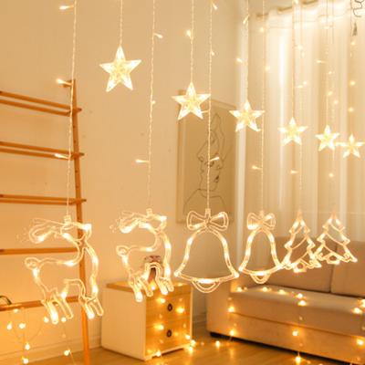 China Commercial Use 3.5m Christmas Wedding Party Garden Bedroom Decoration Lights Pattern Light Window Curtain String Light for sale