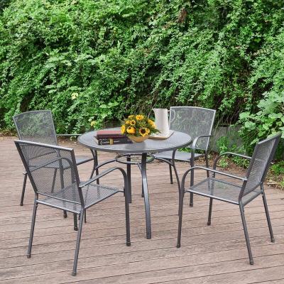 China Modern Outdoor Garden Metal Mesh Garden Table and Chair Sets for sale