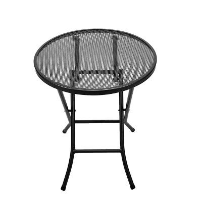 China Lightweight folding easy carry metal round table can be use for manicure and kids use comfortable table and chair set for sale