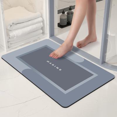 China 7 Colors High Water Absorption Bath Mat Diatomaceous Earth Bath Mats Custom Made Sustainable Easy Clean Anti Slip Bath Mat for sale