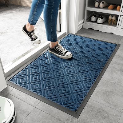 China Durable 7Colour PVC Washable Anti-Slip Rubber Mat, Double Lined Entrance Door Mat for sale