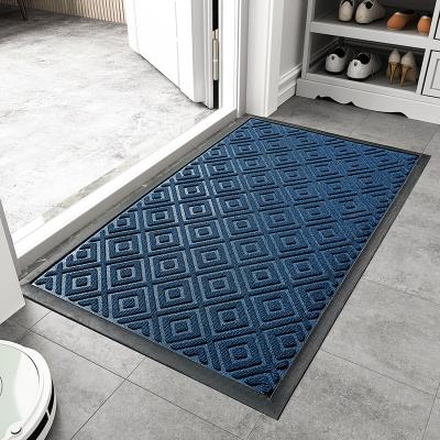 China Factory Customized 7Colour Entrance Welcome Home Washable Absorb Ultra Mud Mat Rubber Anti Slip Door Mat for sale