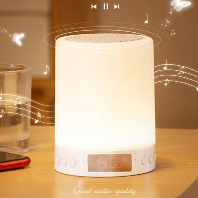 China Zhongshan modern decorating RGB music night light bluetooth speaker alarm clock bluetooth table lamp for sale