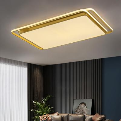 China Surface mounted 2022 new creative smart dimmable ceiling lamp black and gold modern LED ceiling light for indoor bedroom for sale