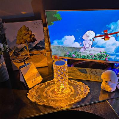 China New Modern Popular Contemporary Desk Light Rose White Clear Glass Minimalistic Table Lamp Night Fancy Table for sale