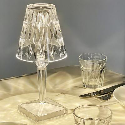 China Modern Acrylic Crystal Table Lamp Restaurant Rechargeable Modern Led Touch Control Lamp Lights Ignition for sale