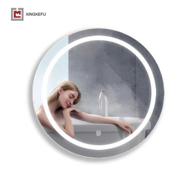 China Hot Chinese Wall Mounted Round Mirror Hotel Decoration Factory Sale Enlarging Frameless Led Bathroom Mirror Led Strip Lights for sale